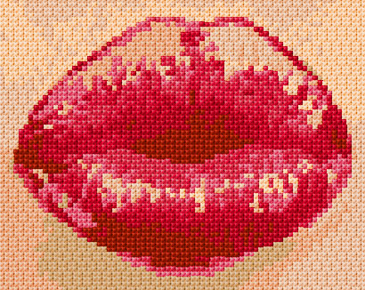 Lips free cross-stitch pattern