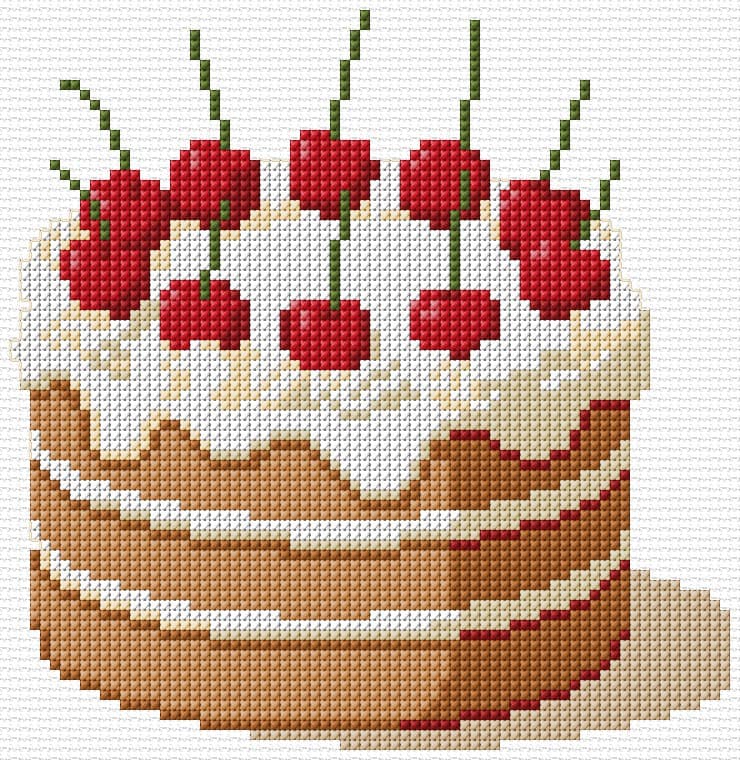 Cake free cross-stitch pattern