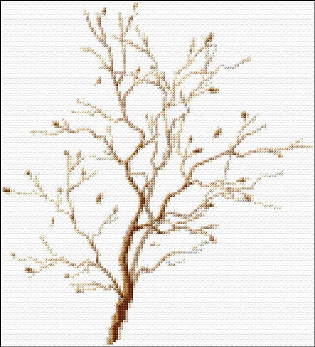 Autumn Tree free cross-stitch pattern
