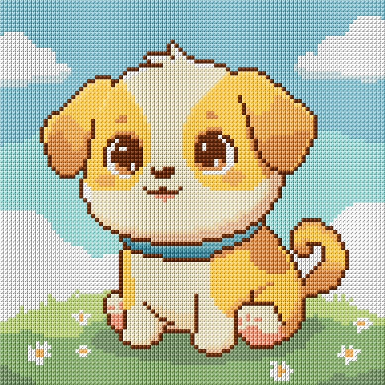 Puppy free cross-stitch pattern