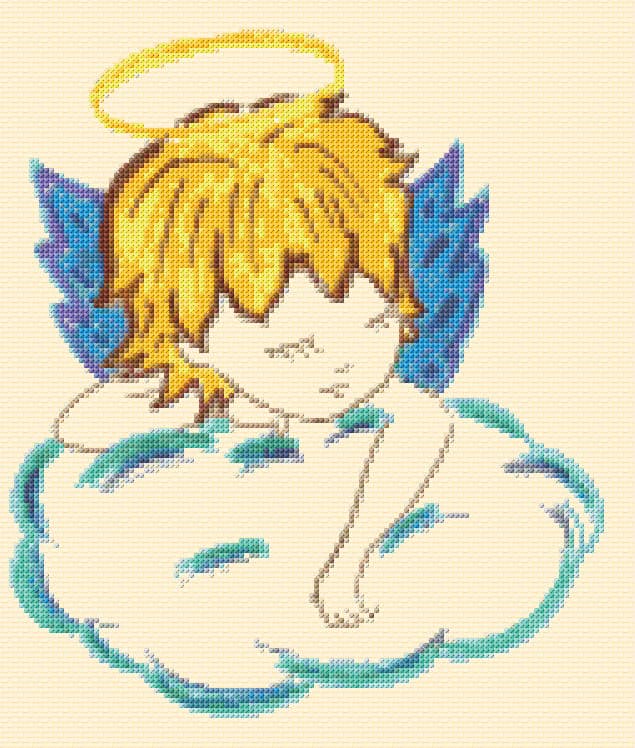 Sleeping Angel free cross-stitch pattern