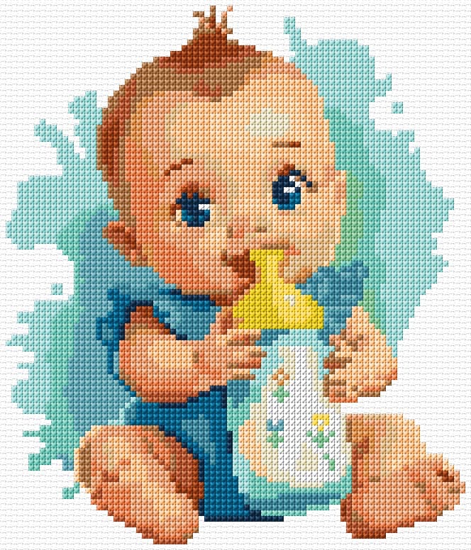 Baby free cross-stitch pattern