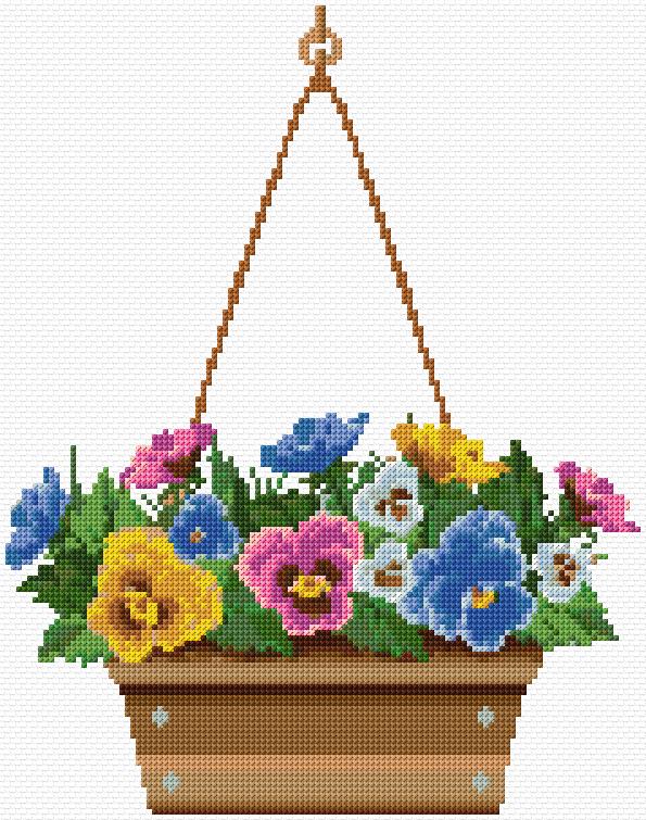 Basket with Pansies