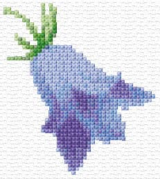 Blue Bellflower free cross-stitch pattern