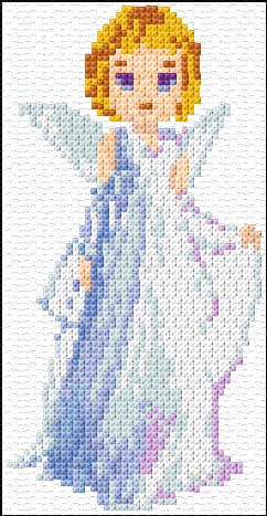 Purple Angel free cross-stitch pattern