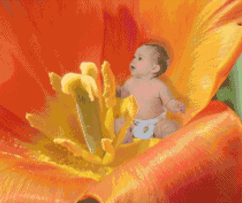 Baby in the Tulip