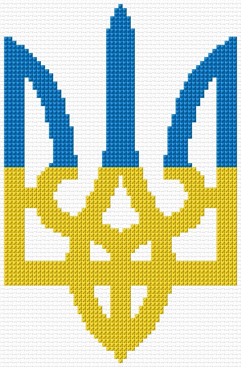 Ukrainian Trident free cross-stitch pattern